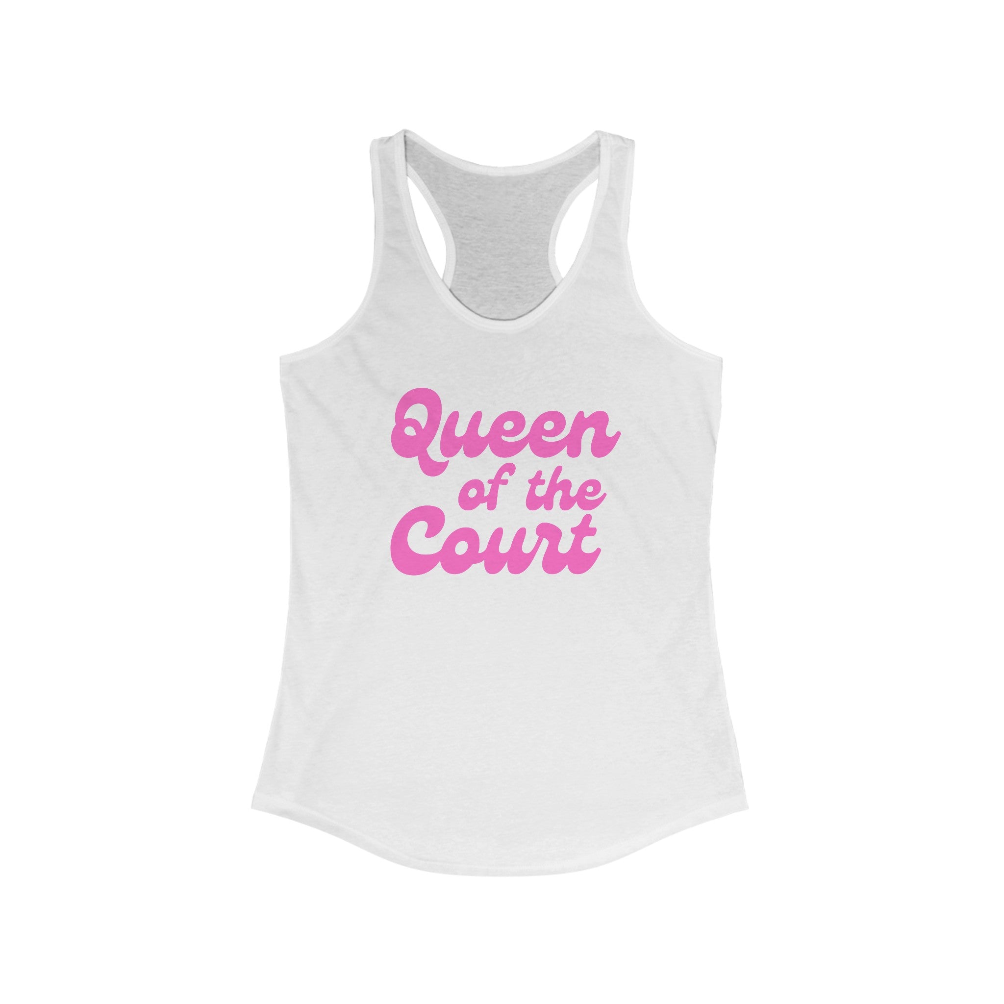 Women's Racerback Slim Fit Pickleball Tank | Queen of the Court | Pink Wednesdays Collection