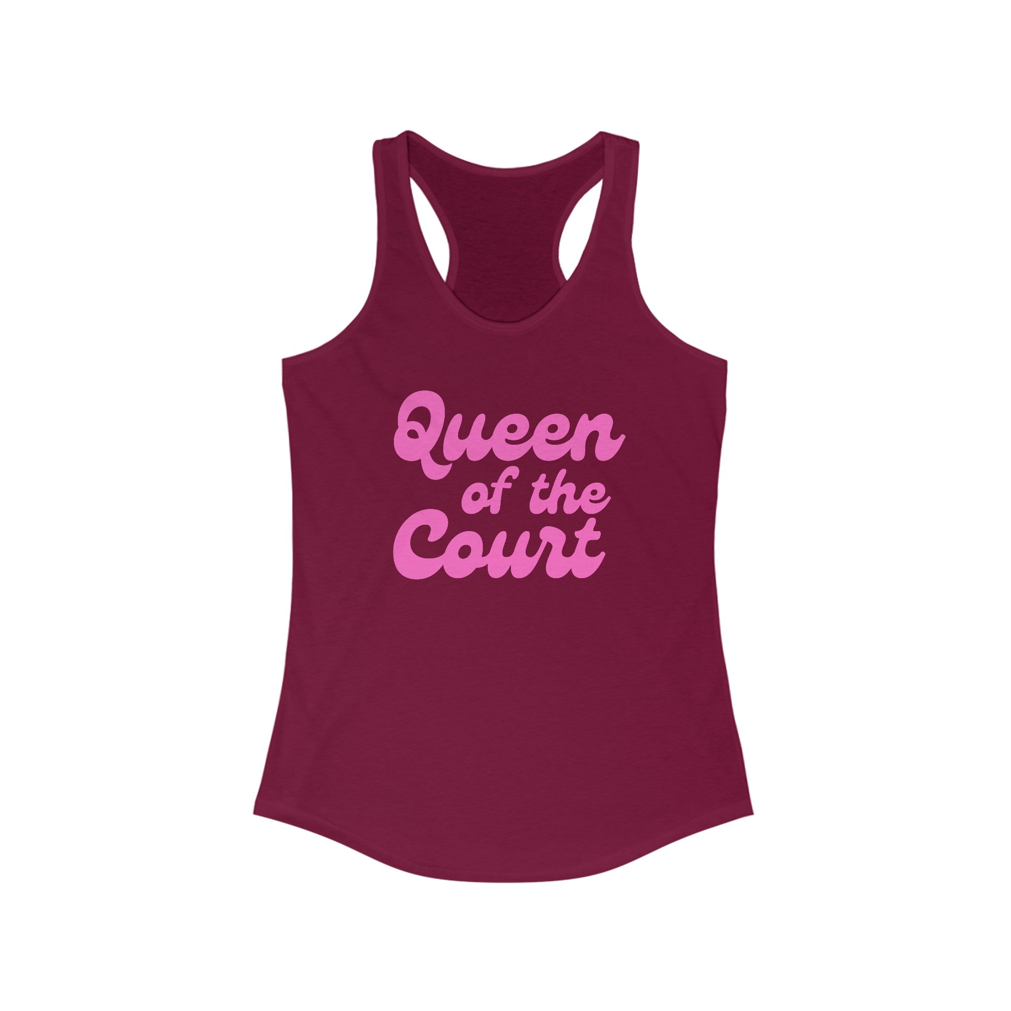 Women's Racerback Slim Fit Pickleball Tank | Queen of the Court | Pink Wednesdays Collection
