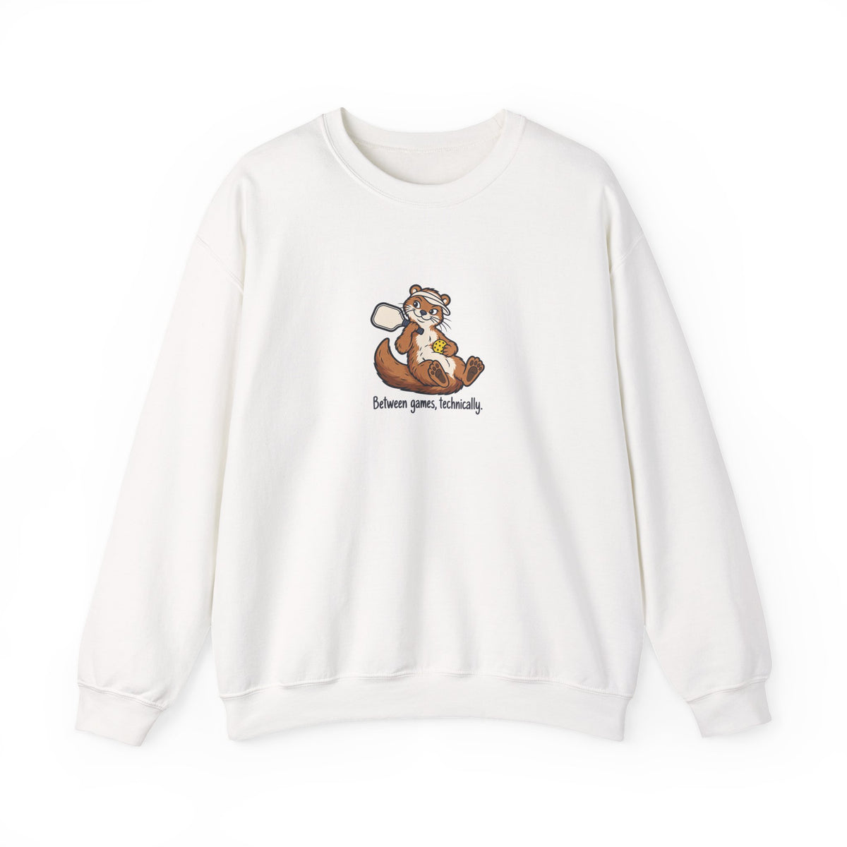 Otter pickleball crewneck sweatshirt in White