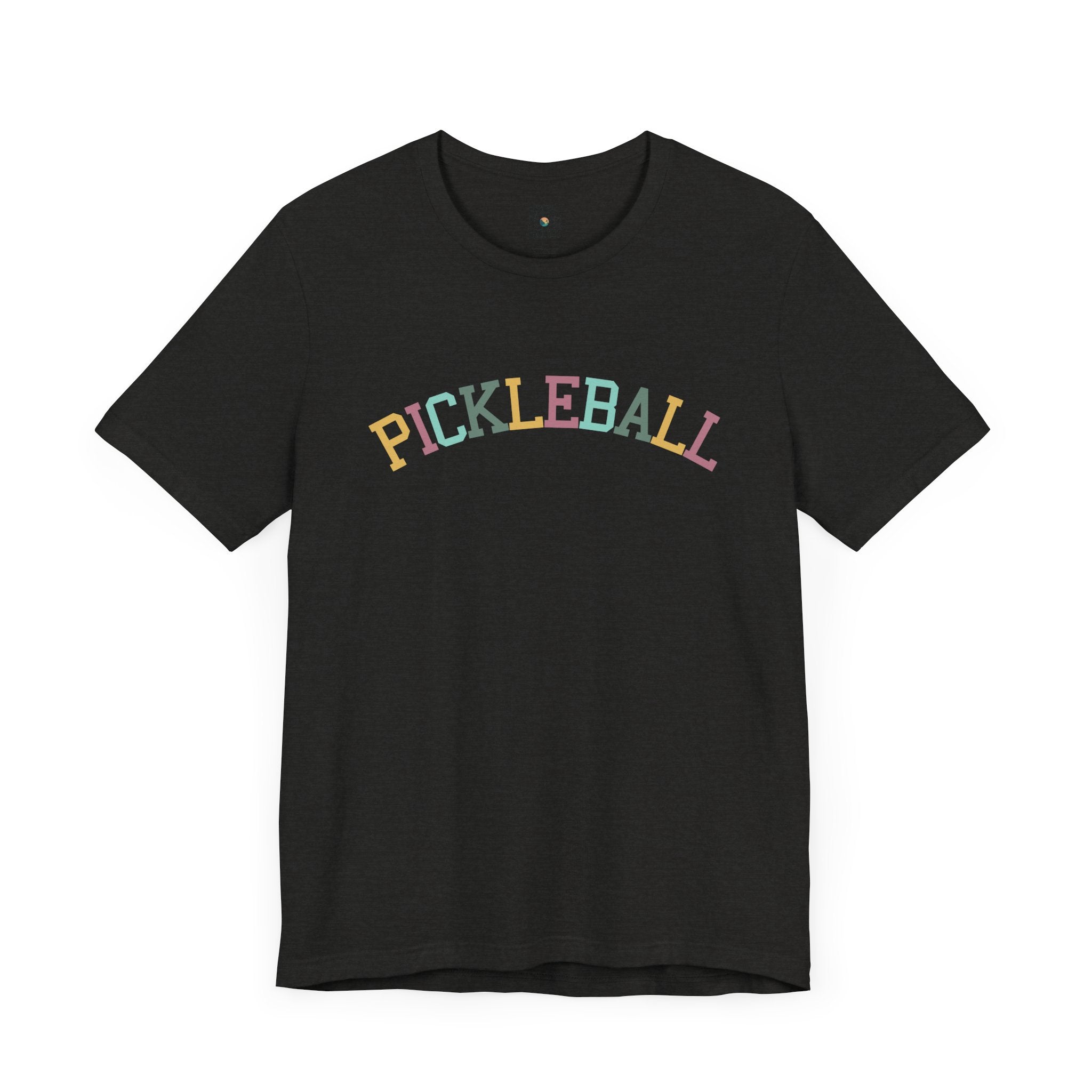 Pickleball T-Shirt - Colorful Arched Pickleball Design