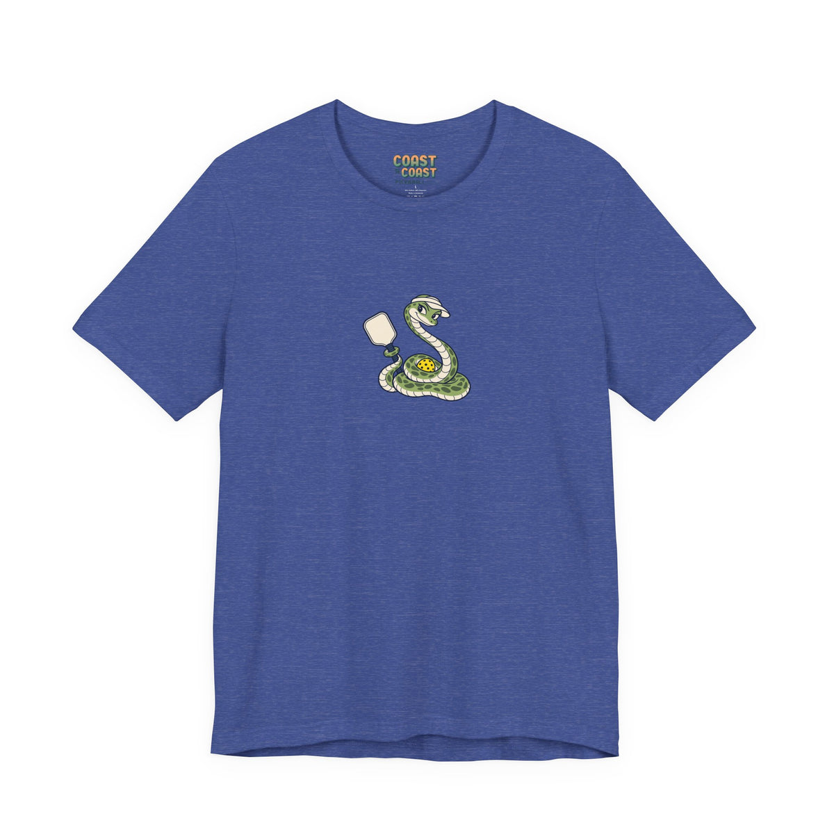Snake pickleball t-shirt in Heather True Royal