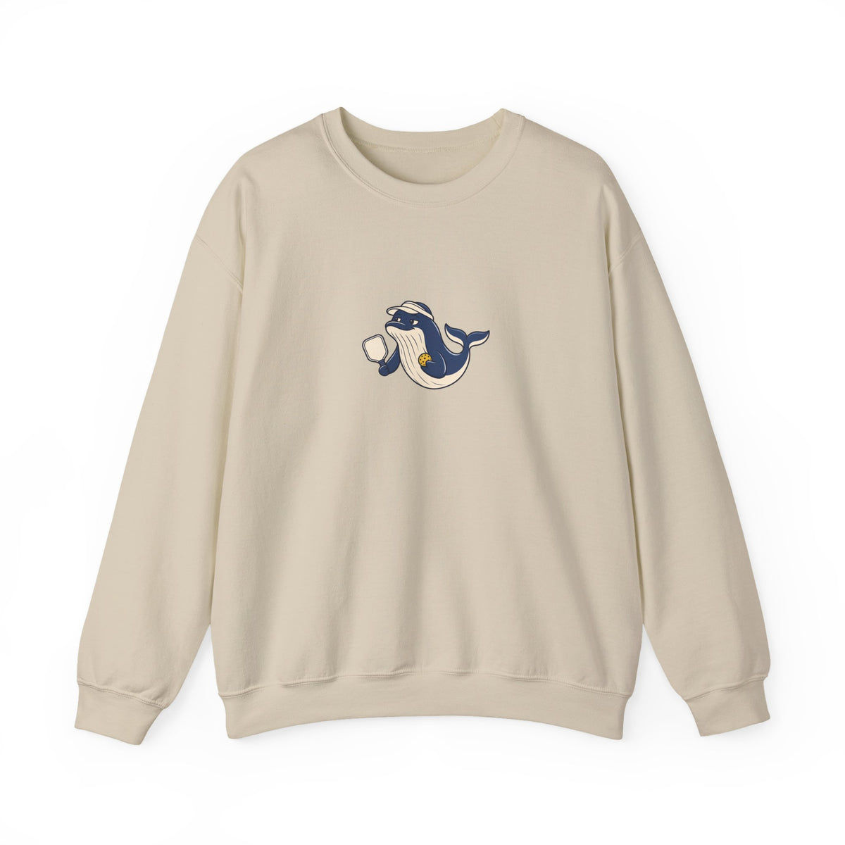 Whale pickleball crewneck sweatshirt in Sand