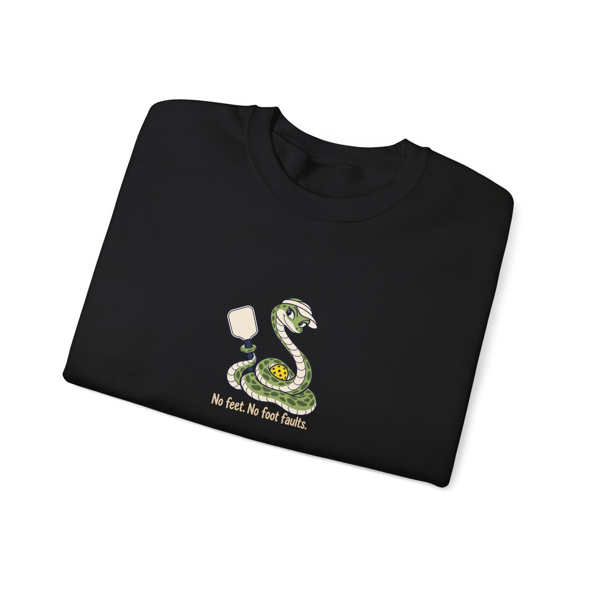 Snake pickleball crewneck sweatshirt, No Feet, No Foot Faults