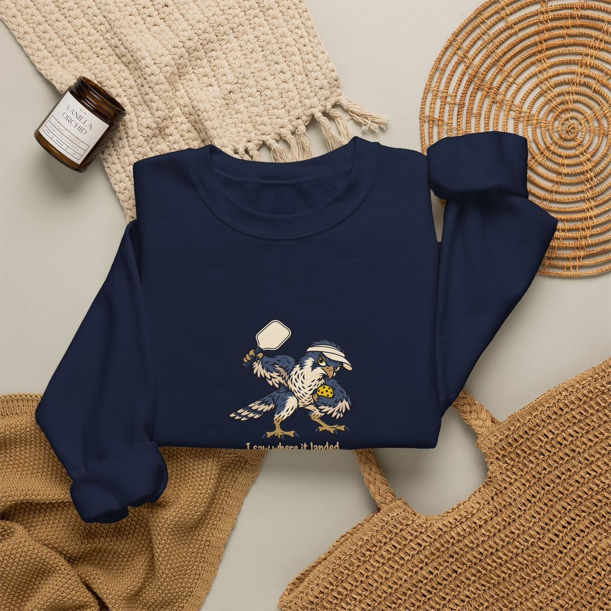 Falcon pickleball crewneck sweatshirt, I Saw Where It Landed