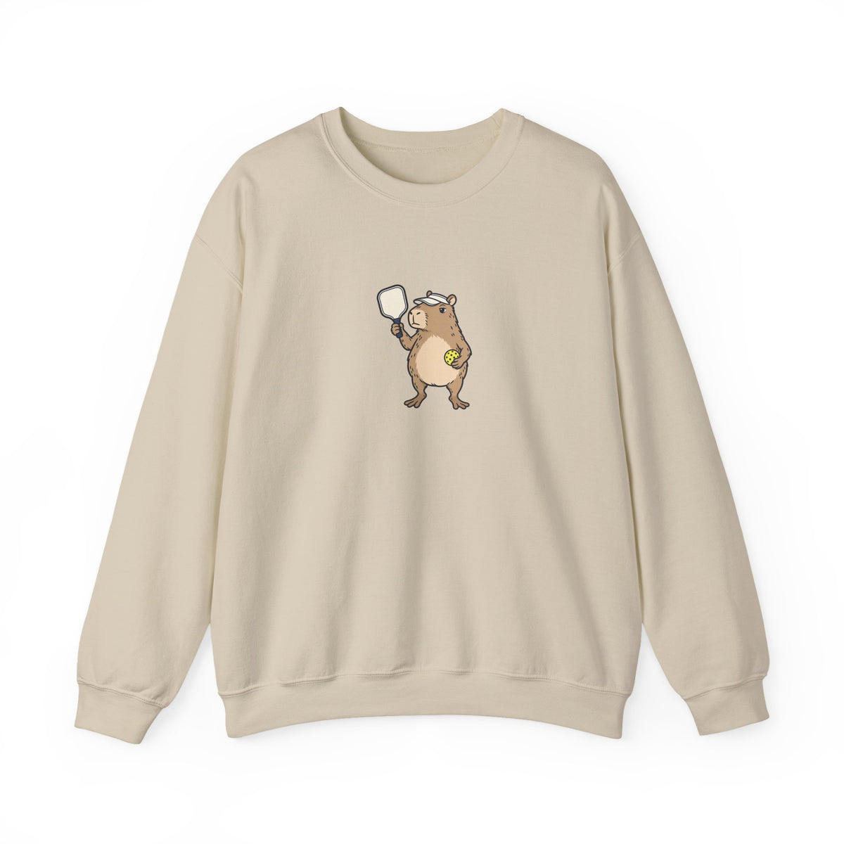 Capybara Pickleball Crewneck Sweatshirt - No Rush, We Play to Eleven
