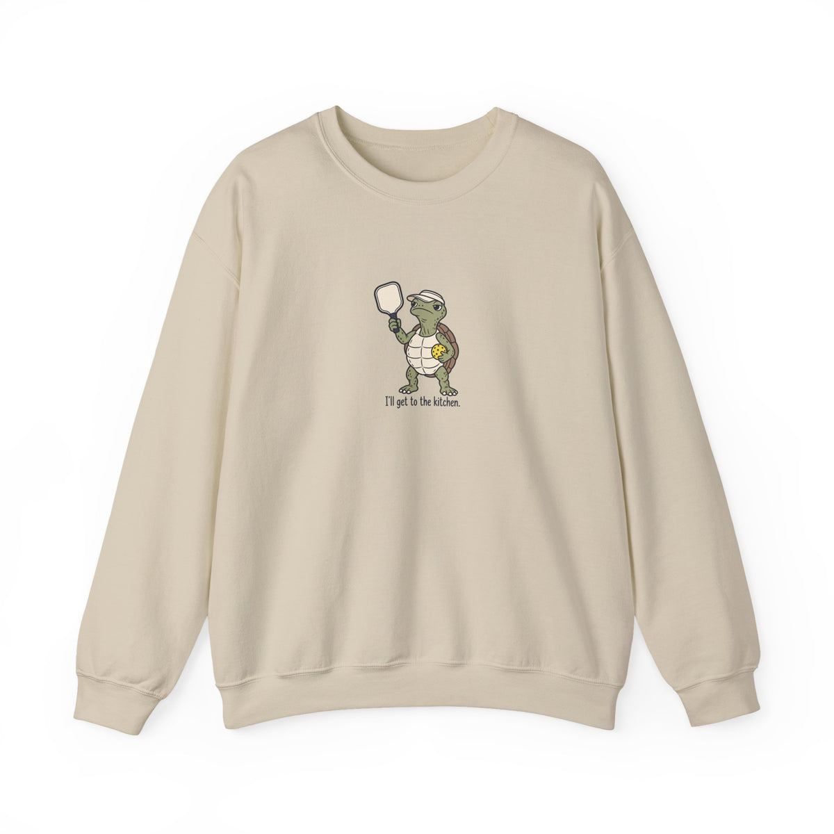 Turtle pickleball crewneck sweatshirt in Sand