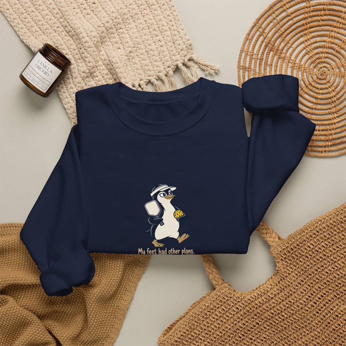 Penguin pickleball crewneck sweatshirt, My Feet Had Other Plans