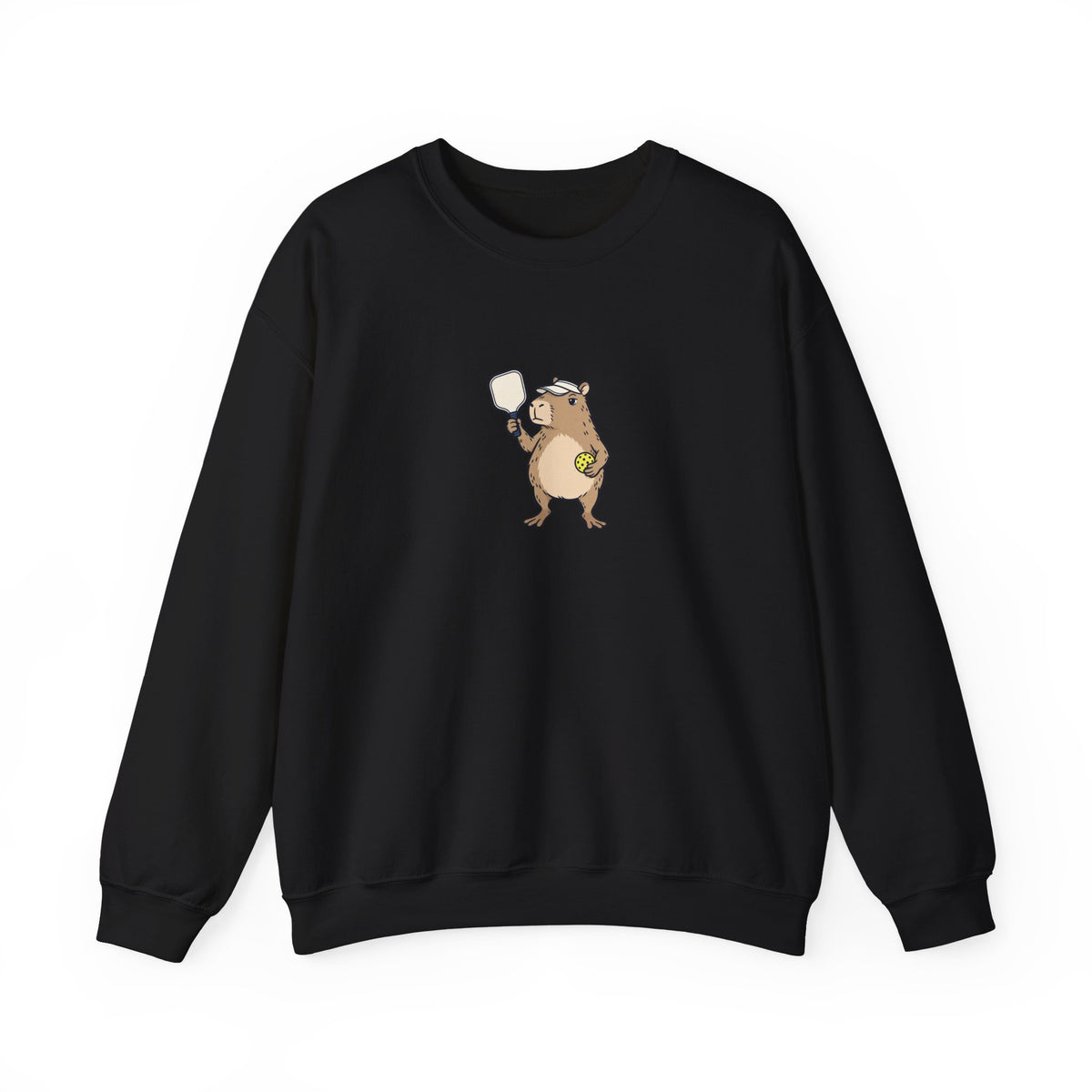 Capybara Pickleball Crewneck Sweatshirt - No Rush, We Play to Eleven