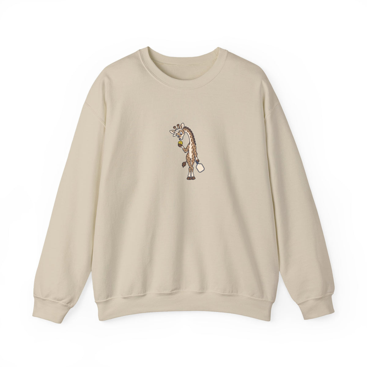 Giraffe pickleball crewneck sweatshirt in Sand