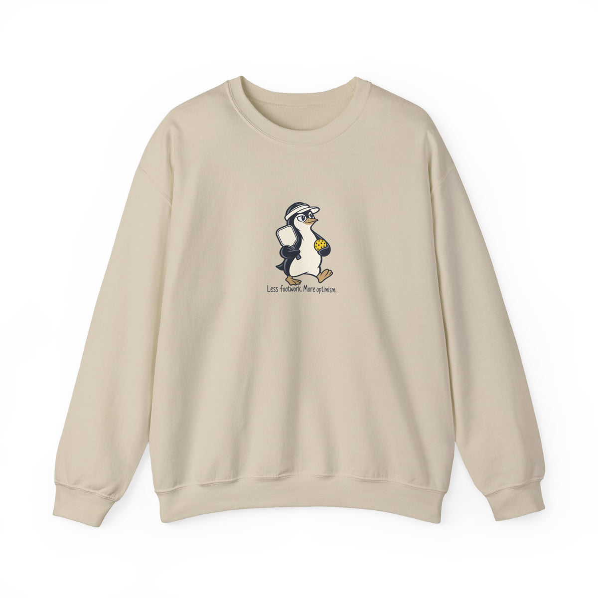 Penguin pickleball crewneck sweatshirt in Sand