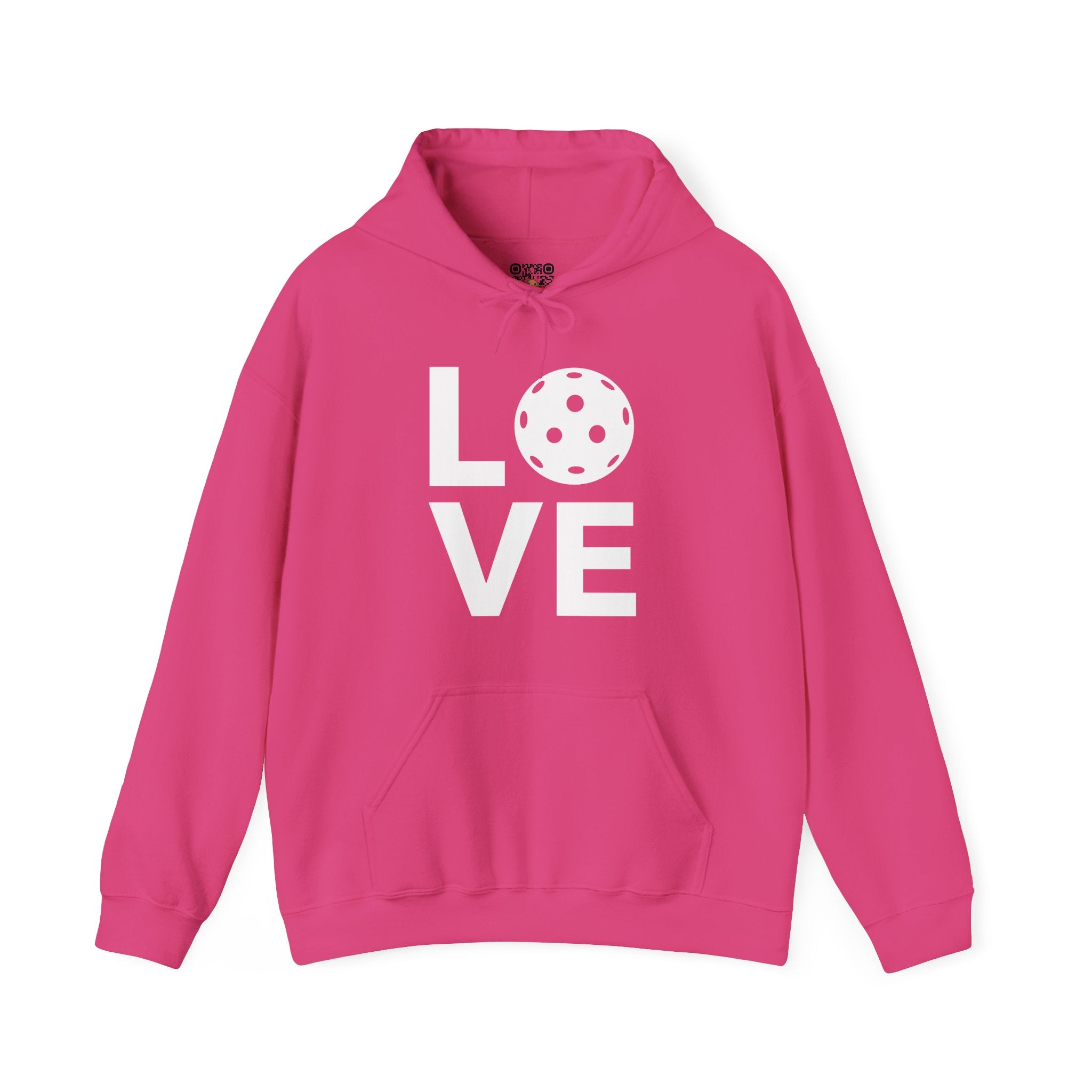 Pickleball Hoodie - LOVE Pickleball with a White Pickleball