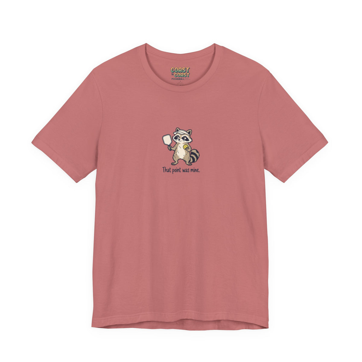 Raccoon pickleball t-shirt in Mauve