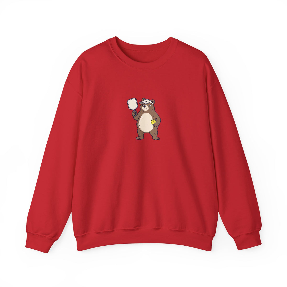 Bear pickleball crewneck sweatshirt in Red