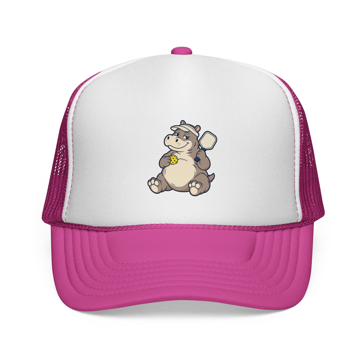 Pickleball hippo trucker hat in Pink