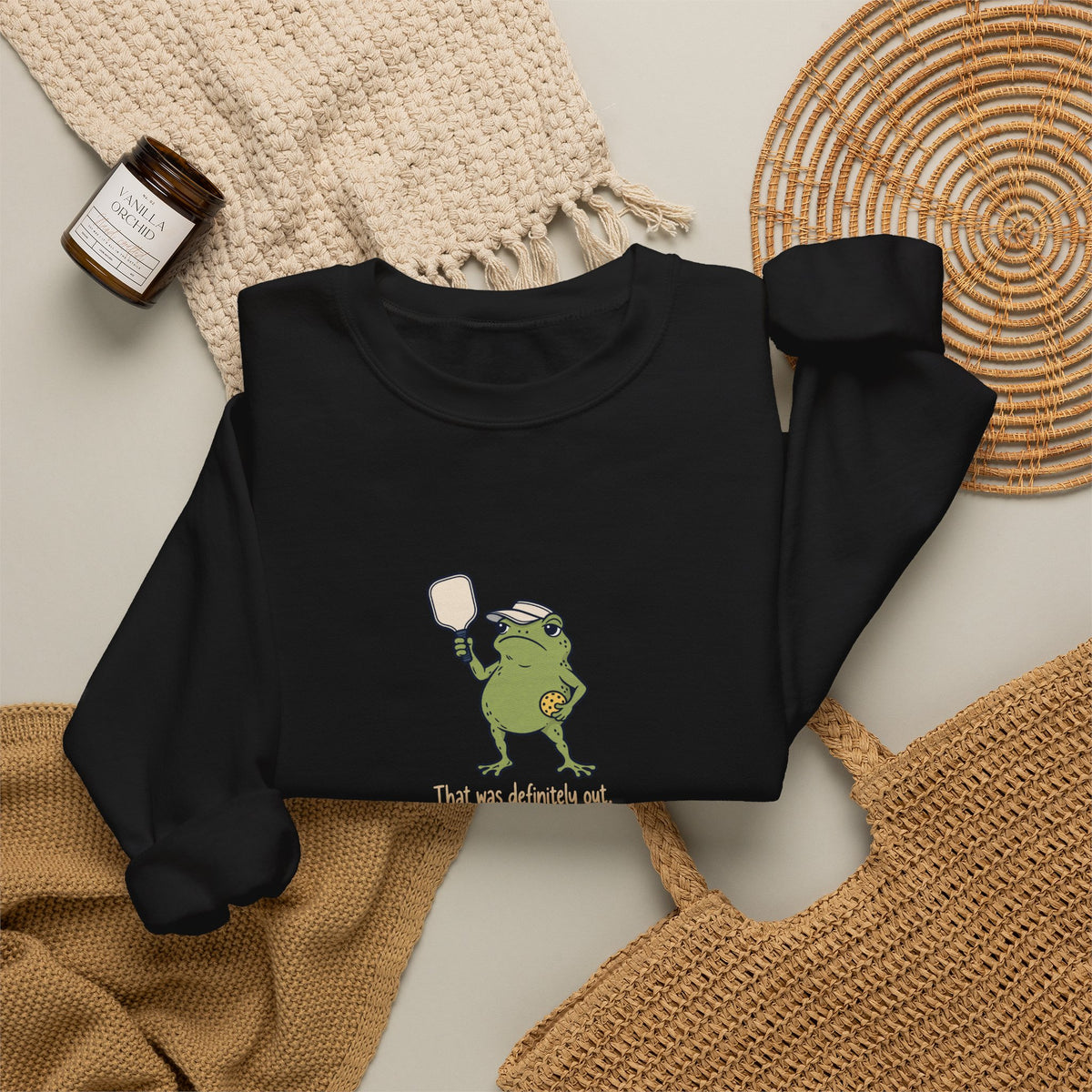 Frog pickleball crewneck sweatshirt, That Was Definitely Out
