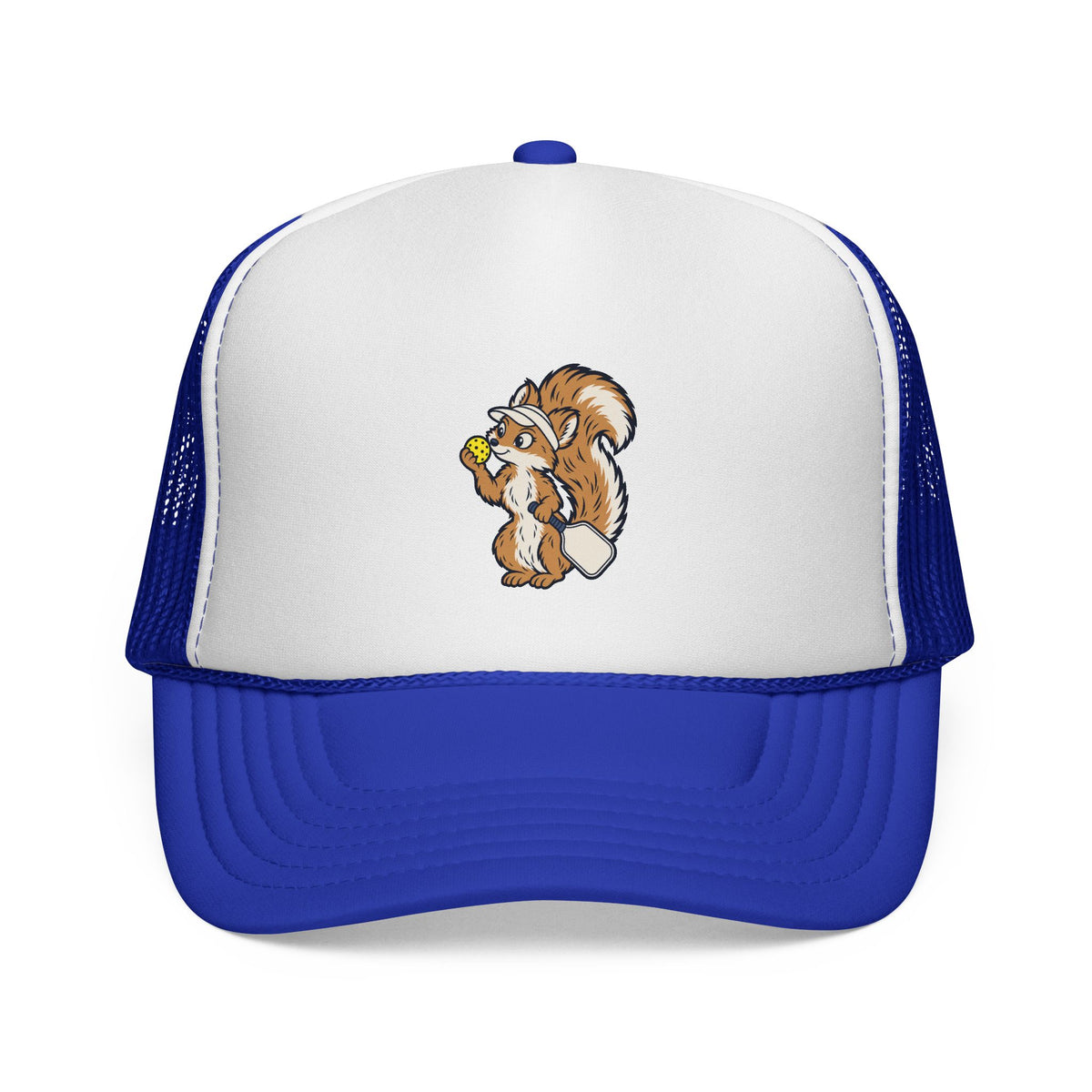 Squirrel pickleball trucker hat in Royal
