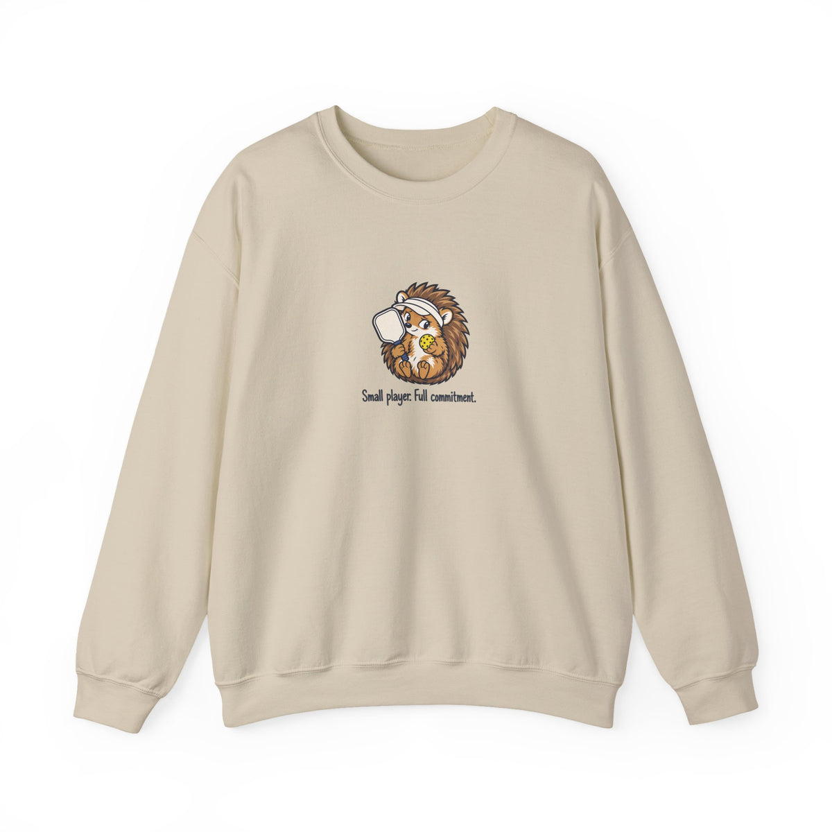 Hedgehog pickleball crewneck sweatshirt in Sand