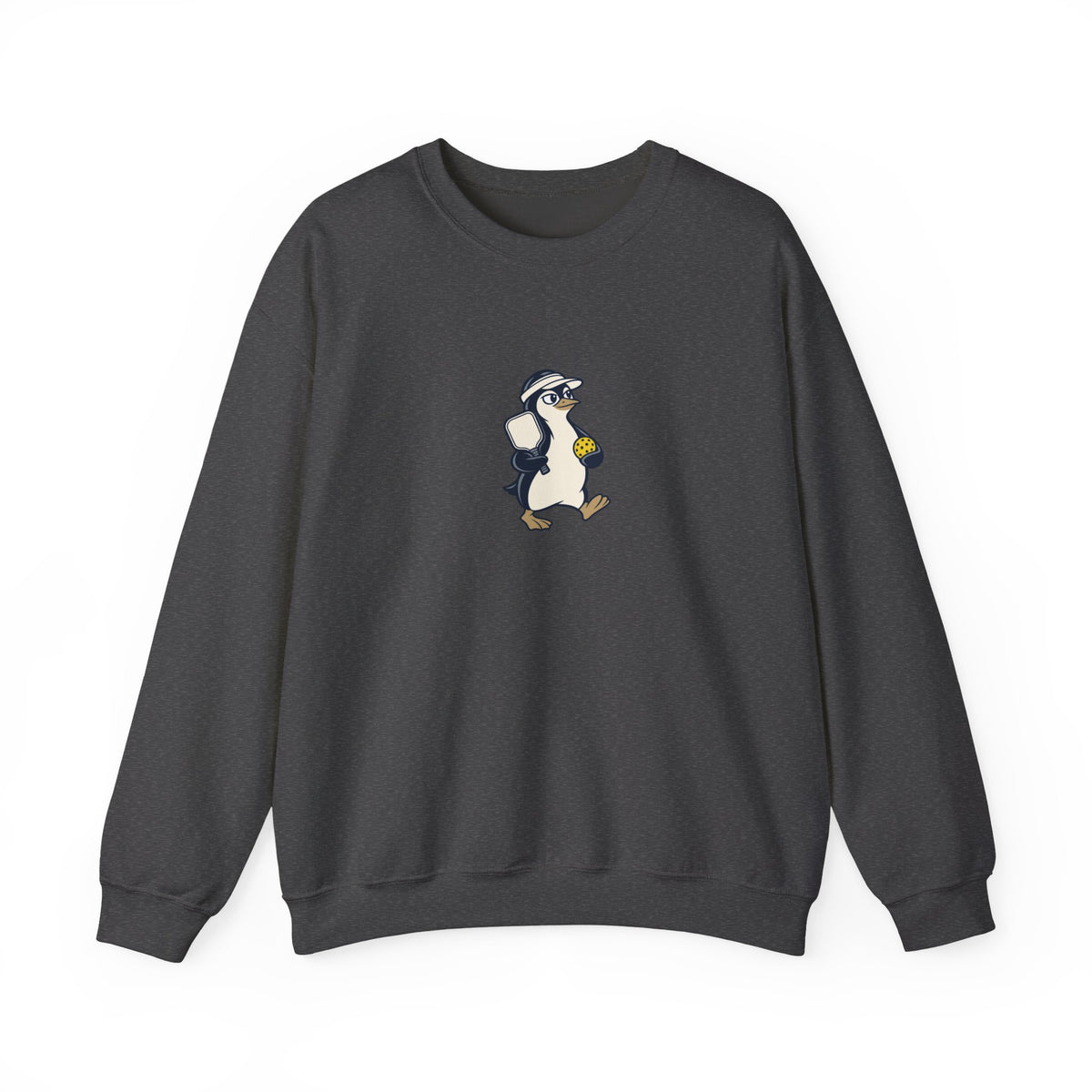Penguin pickleball crewneck sweatshirt in Dark Heather