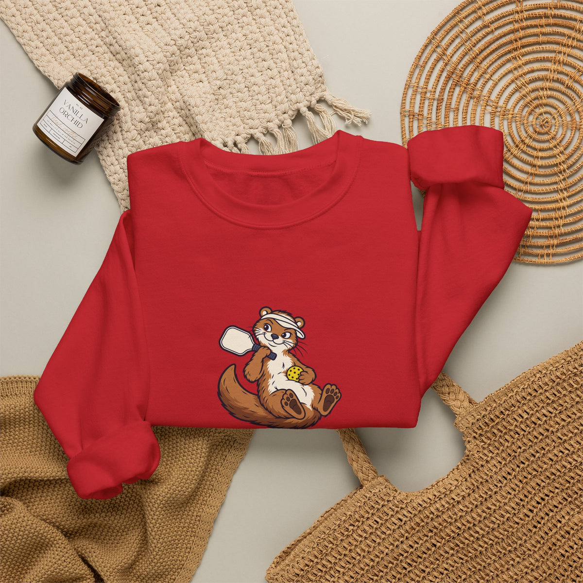 Otter pickleball crewneck sweatshirt, I Had Plans, Then Pickleball