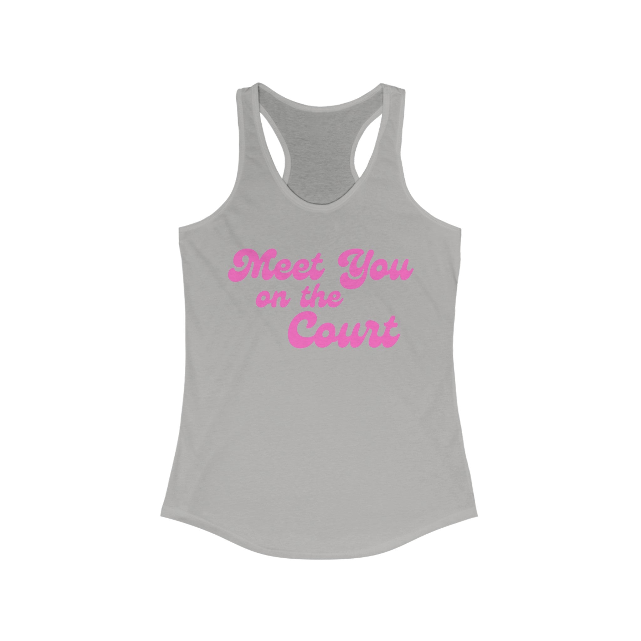 Women's Racerback Slim Fit Pickleball Tank | Meet You on the Court | Pink Wednesdays Collection
