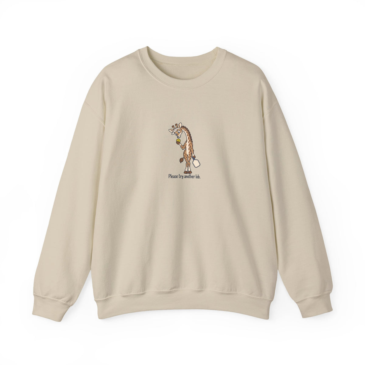 Giraffe pickleball crewneck sweatshirt in Sand