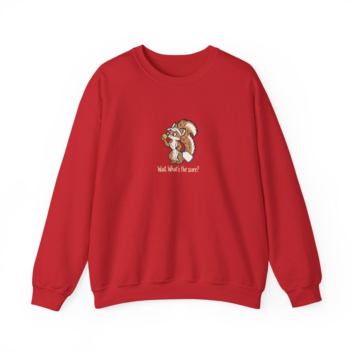 Squirrel pickleball crewneck sweatshirt in Red