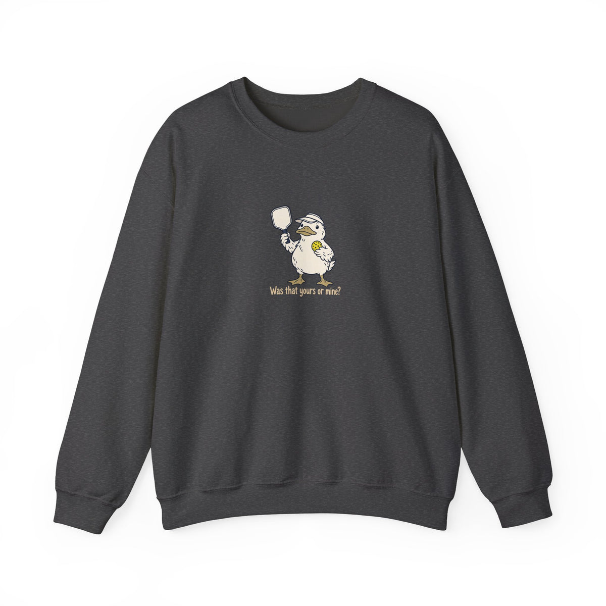 Duck pickleball crewneck sweatshirt in Dark Heather