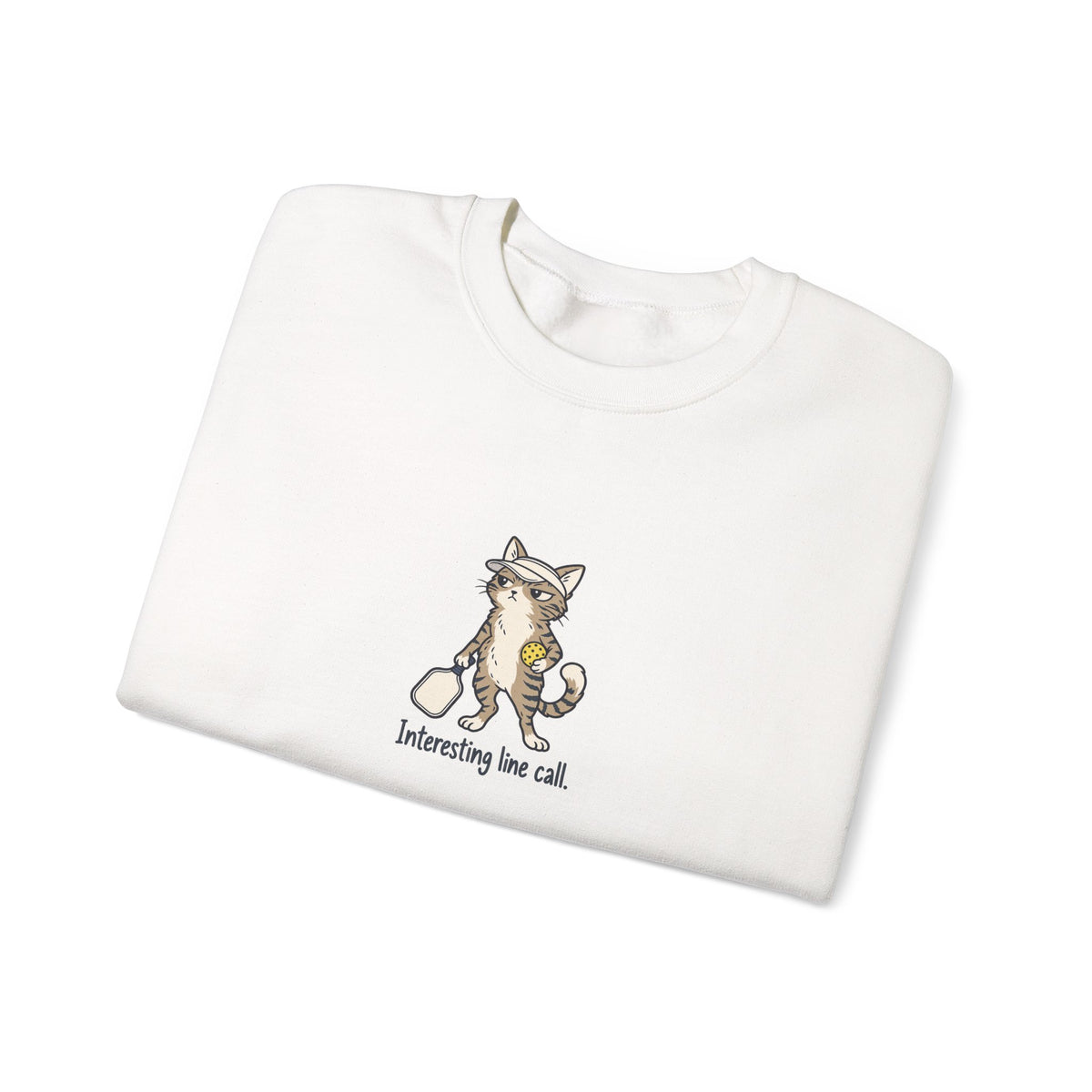 Cat pickleball crewneck sweatshirt, Interesting Line Call