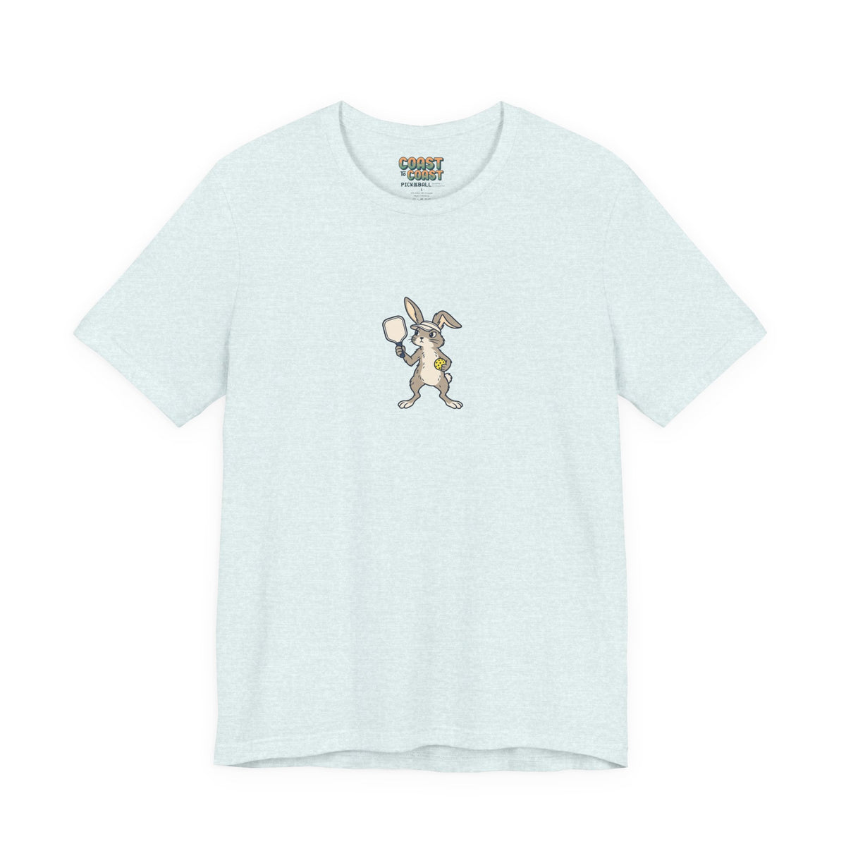 Rabbit pickleball t-shirt in Heather Ice Blue
