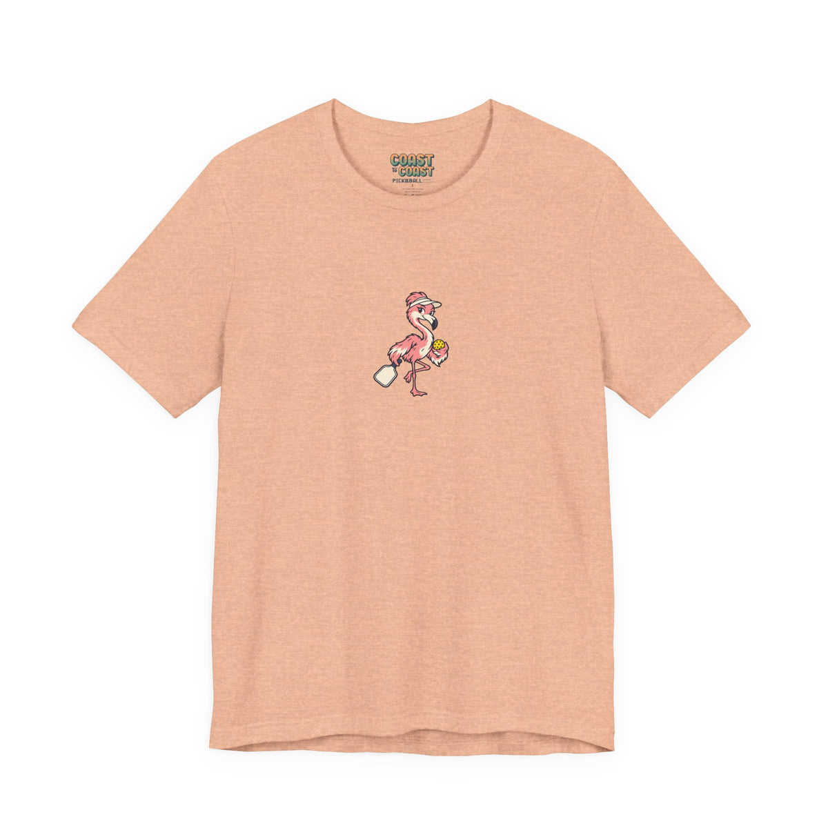 Flamingo pickleball t-shirt in Heather Peach