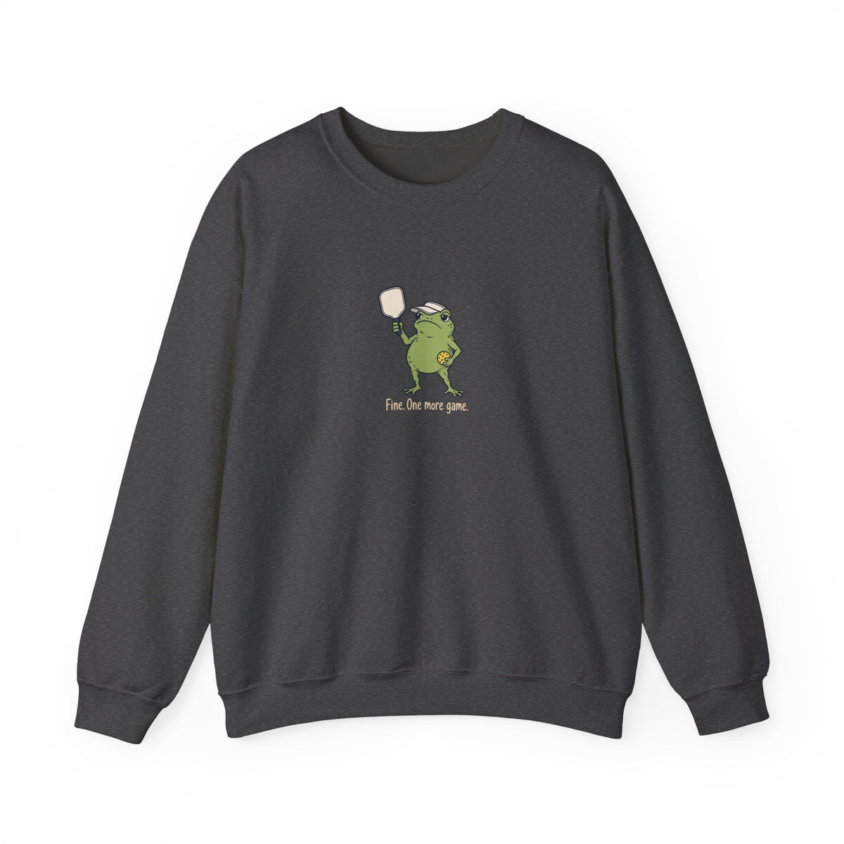 Frog pickleball crewneck sweatshirt in Dark Heather