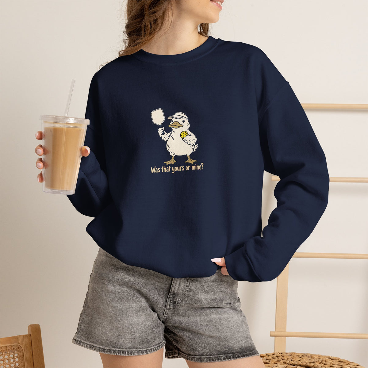 Duck pickleball crewneck sweatshirt, Was That Yours or Mine