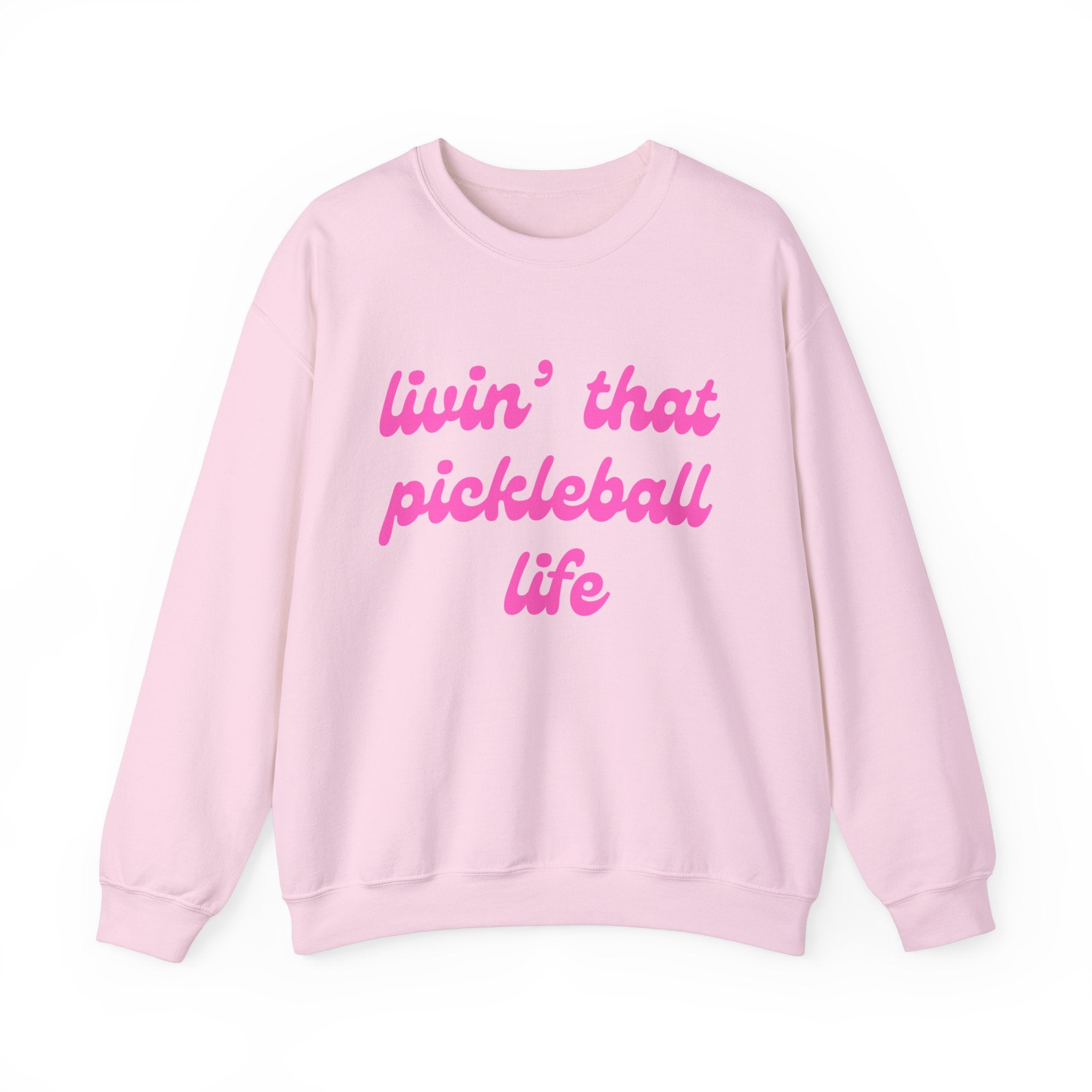 Heavy Blend Crewneck Sweatshirt | Livin' That Pickleball Life | Pink Wednesdays Collection