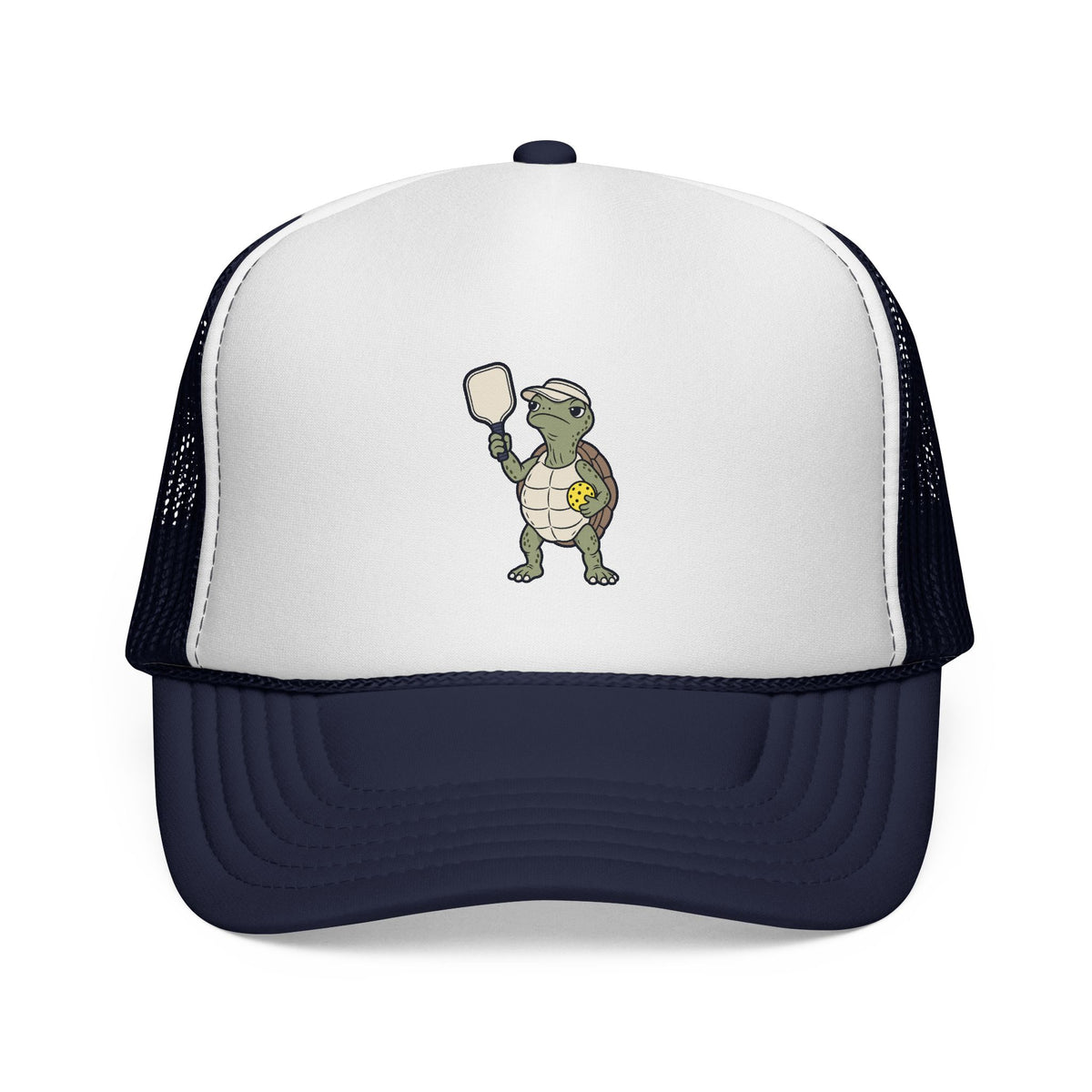 Pickleball turtle trucker hat in Dark Navy