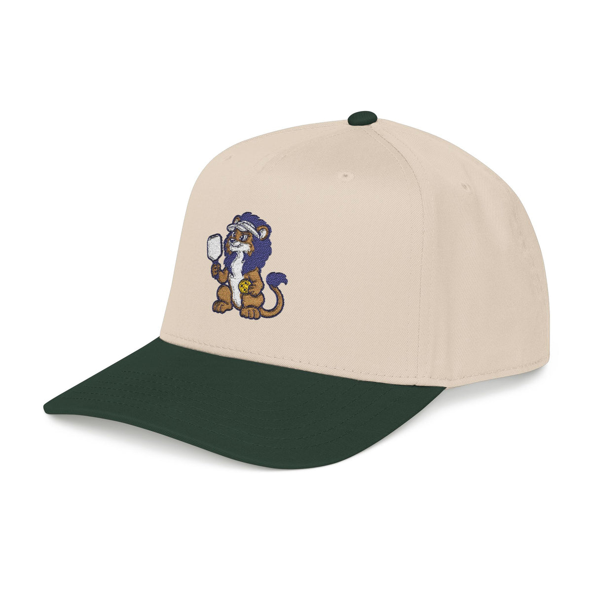 Embroidered pickleball lion baseball cap, Composure Holds Court