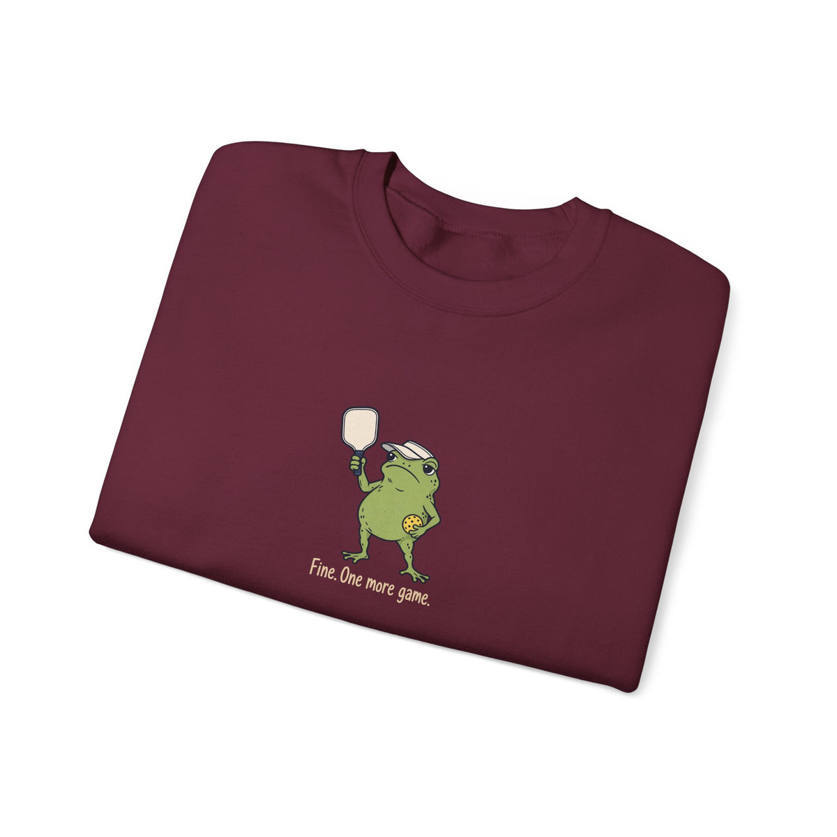 Frog pickleball crewneck sweatshirt, Fine, One More Game