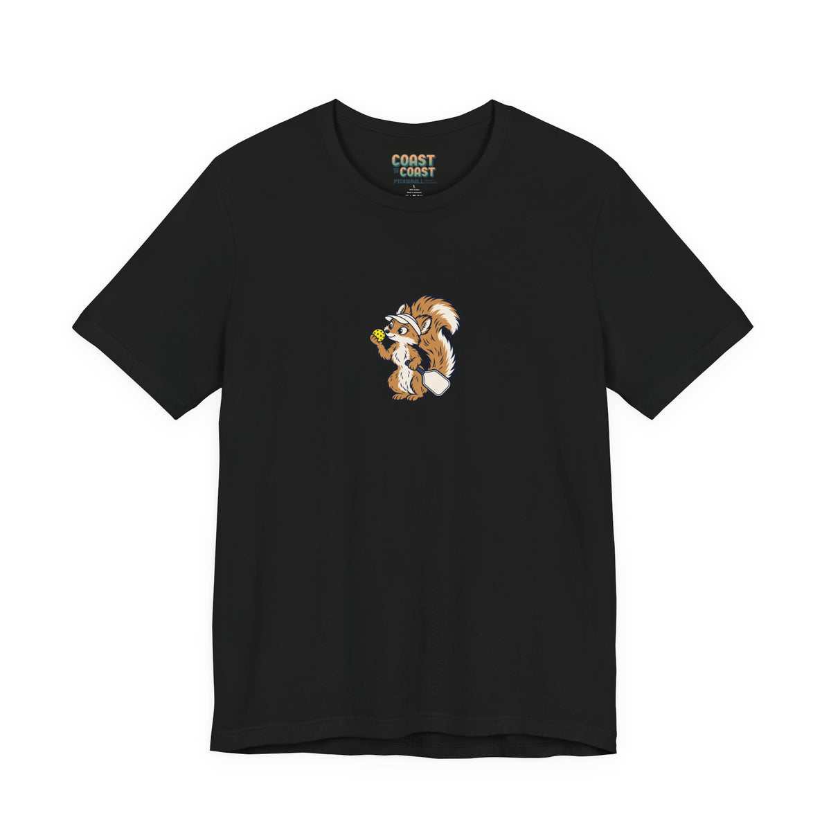 Squirrel pickleball t-shirt in Black
