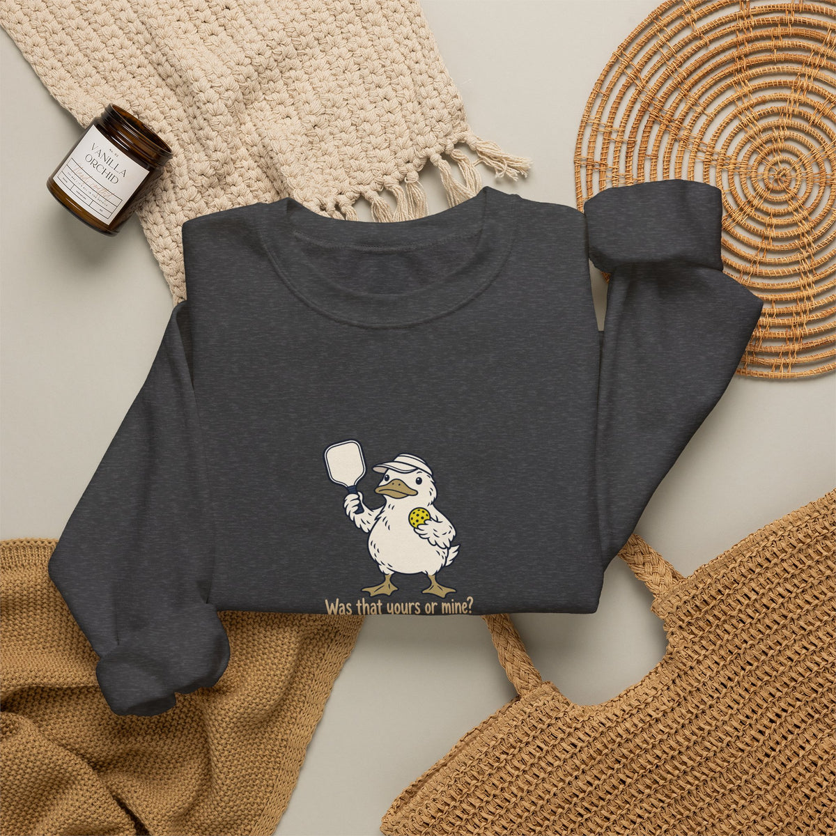 Duck pickleball crewneck sweatshirt, Was That Yours or Mine