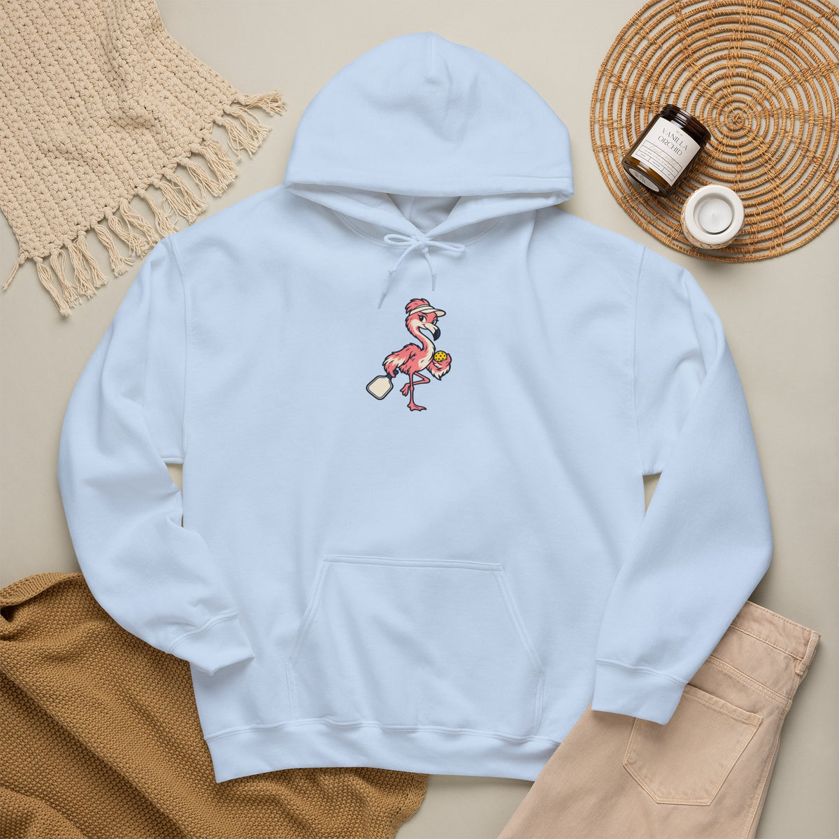 Flamingo pickleball hoodie, Poised Until the Pop-Up