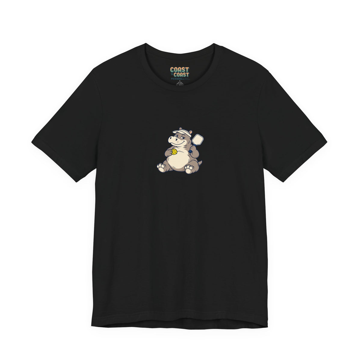 Hippo pickleball t-shirt in Black