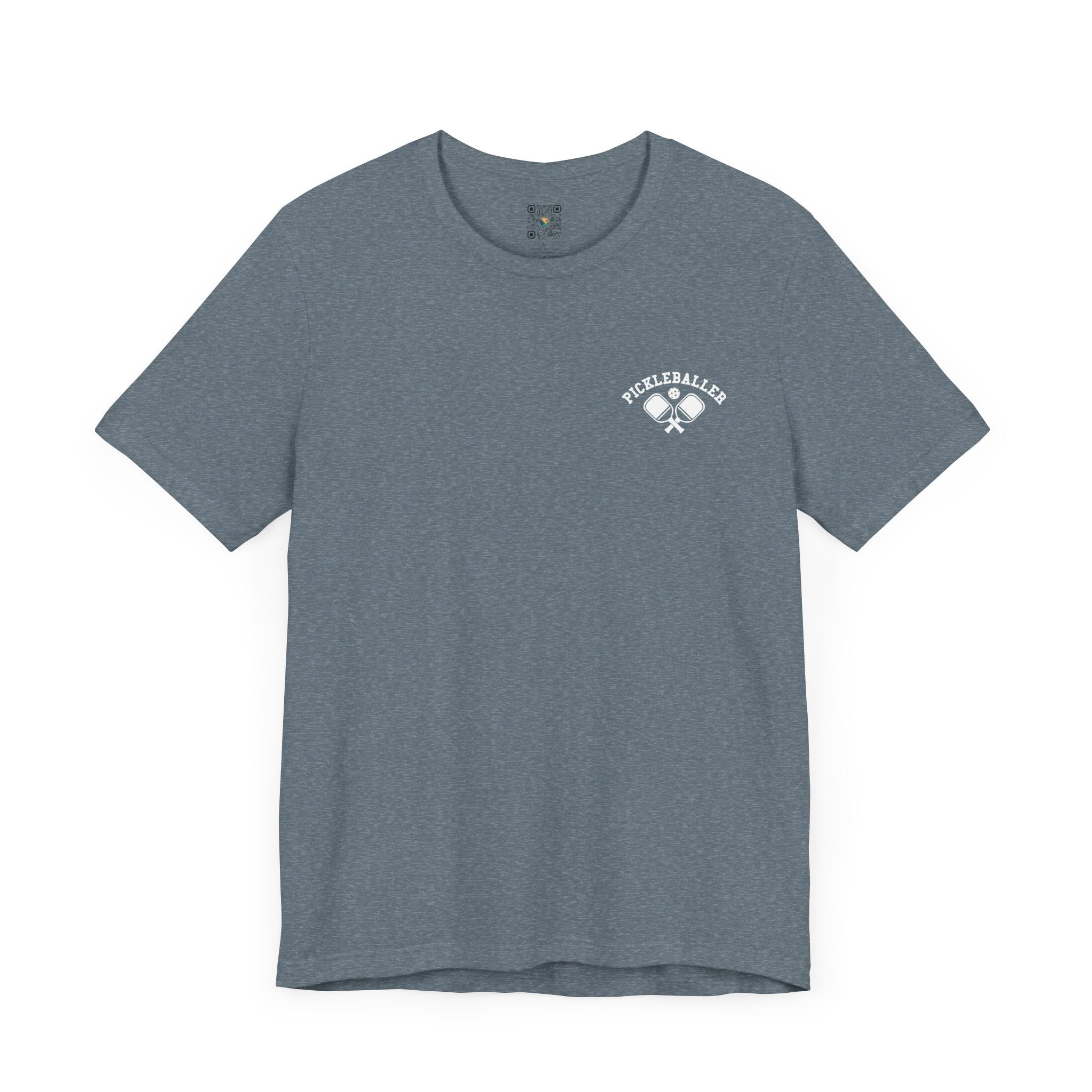 Pickleball T-Shirt - Pickleballer with Paddles, in White