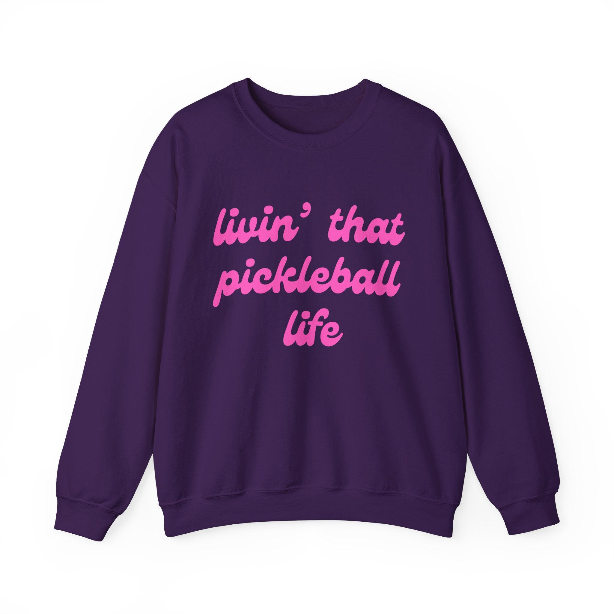 Heavy Blend Crewneck Sweatshirt | Livin' That Pickleball Life | Pink Wednesdays Collection