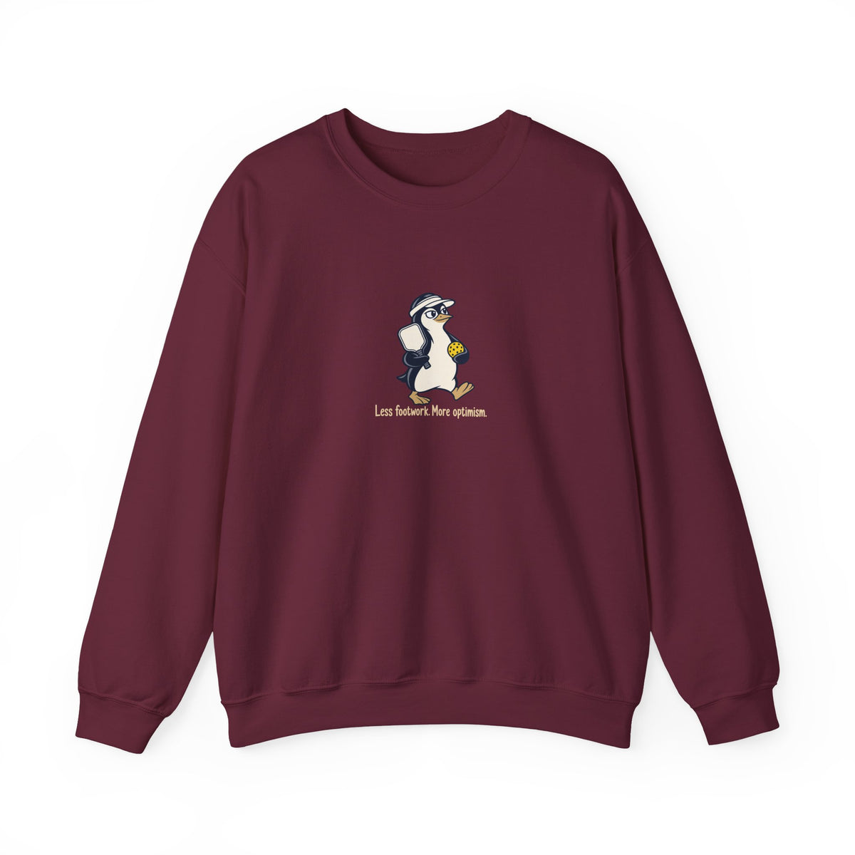 Penguin pickleball crewneck sweatshirt in Maroon