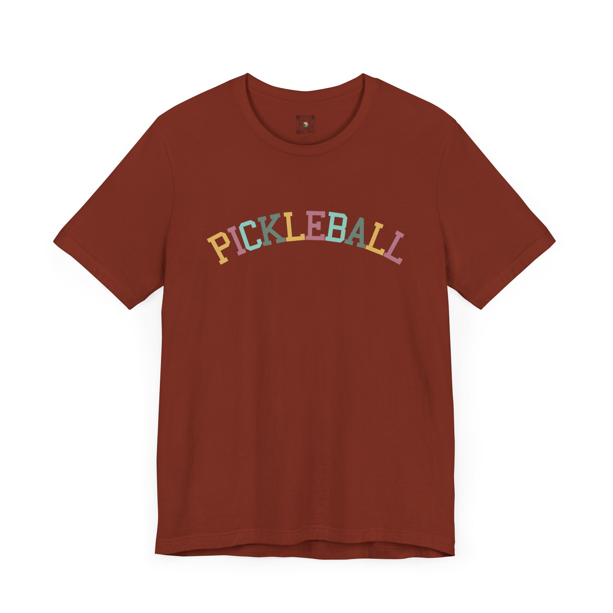 Pickleball T-Shirt - Colorful Arched Pickleball Design