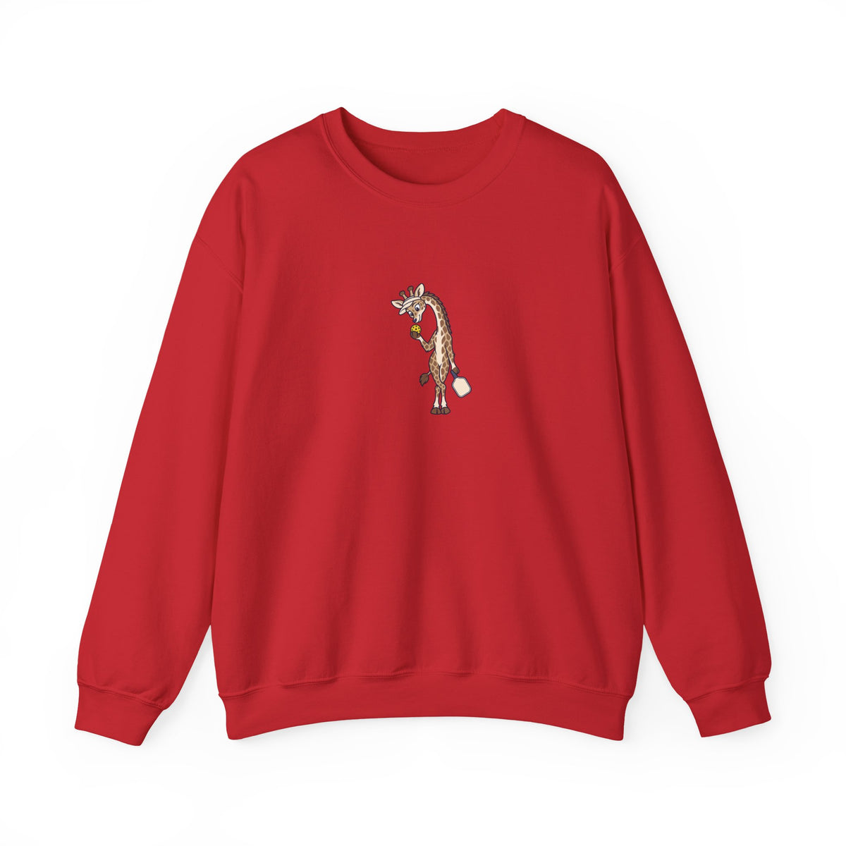 Giraffe pickleball crewneck sweatshirt in Red