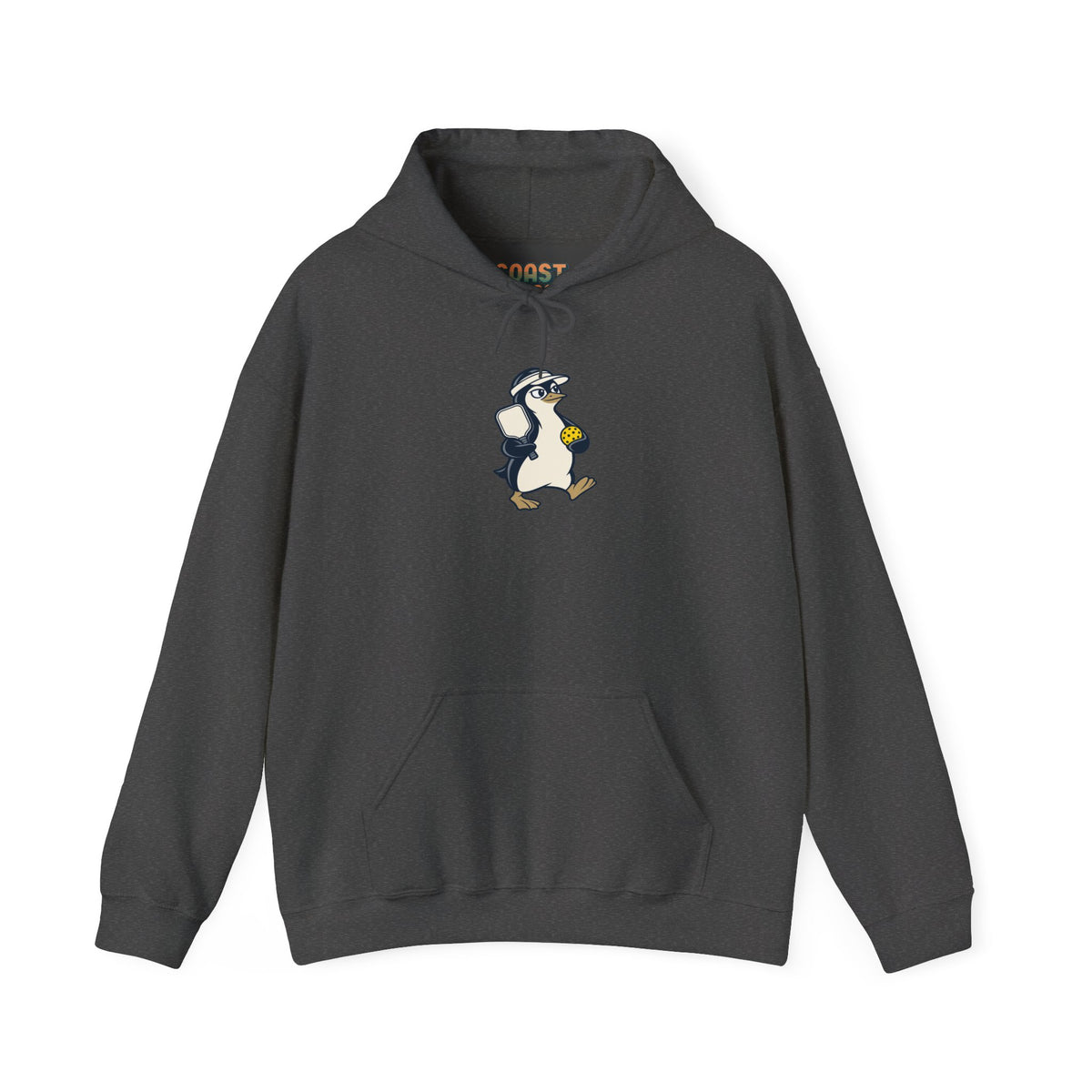 Penguin pickleball hoodie in Dark Heather