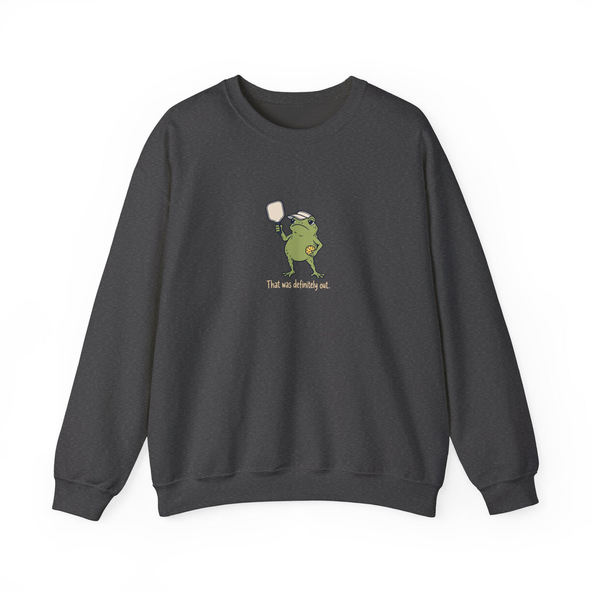 Frog pickleball crewneck sweatshirt in Dark Heather