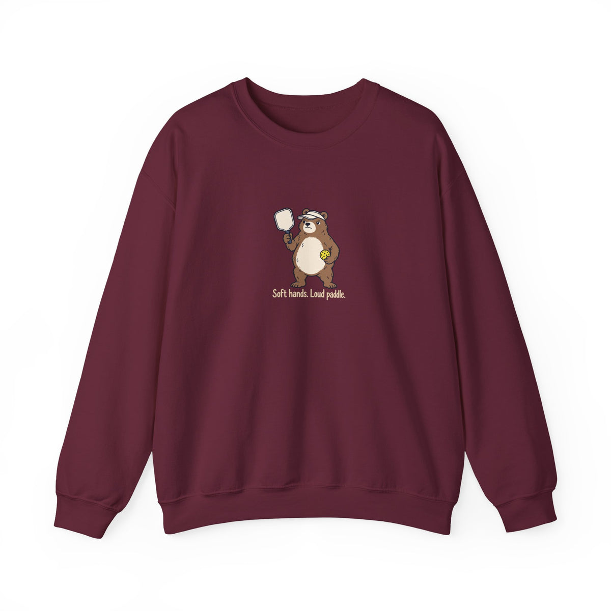 Bear pickleball crewneck sweatshirt in Maroon