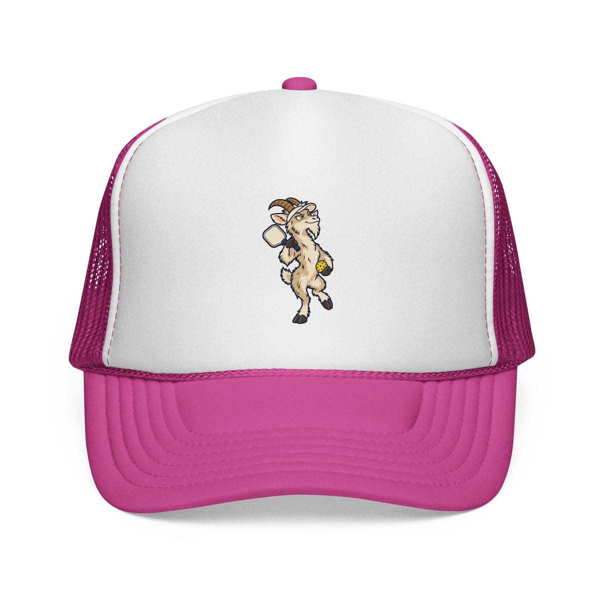Goat pickleball trucker hat in Pink