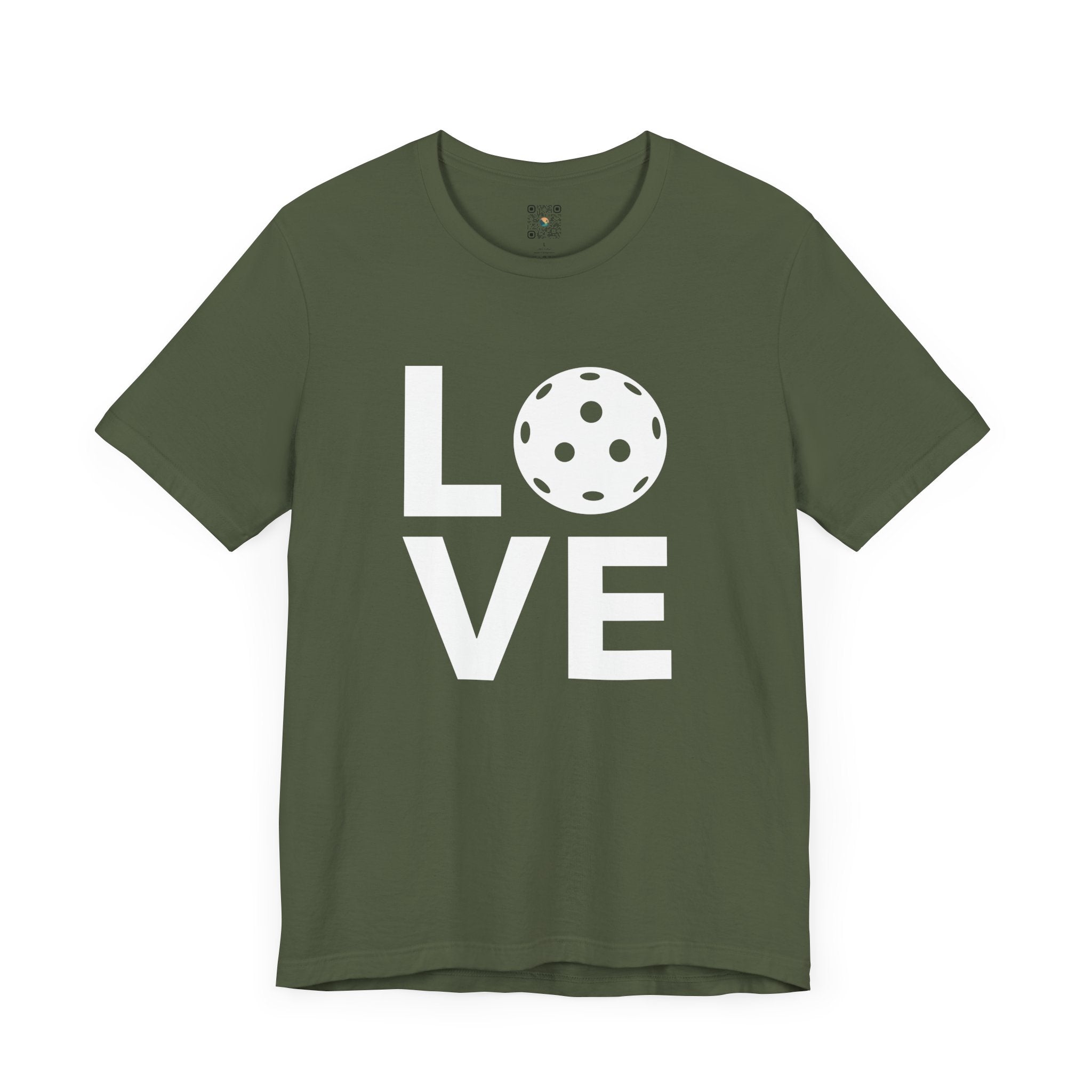 Pickleball T-Shirt - LOVE Pickleball with White Ball Design